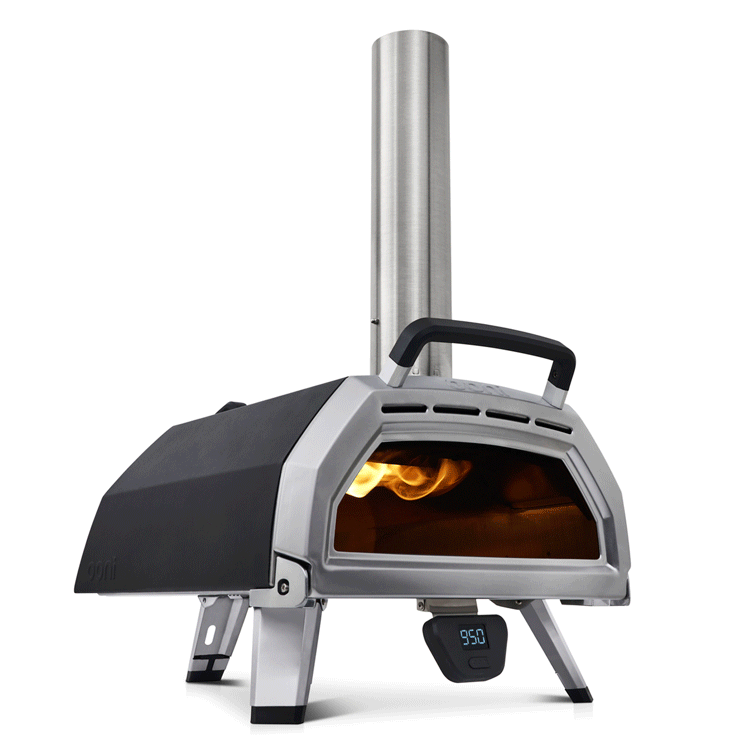 a small oven with a fire inside