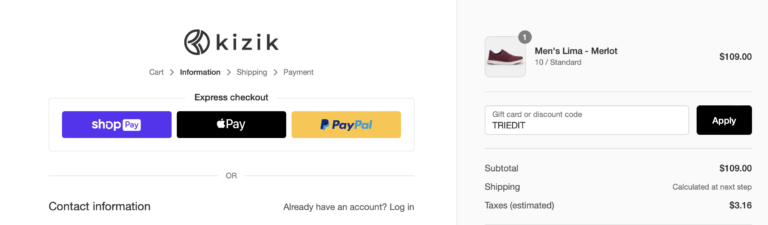kizik discount code