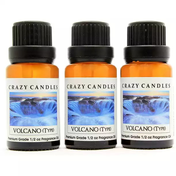 Crazy Candles Volcano (Type) 3 Bottles 1/2 Fl Oz Each (15ml) Premium Grade Diffuser Fragrance Oil